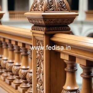 Elegant Brass Wood Railings for Contemporary Homes No-3396
