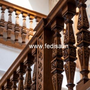 Premium Brass Wood Fence for Balcony No-3399
