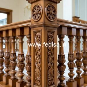 Modern Brass Wood Balcony Fence Inspiration No-3402