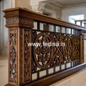 Stylish Brass Wood Interior Railings Inspiration No-3411