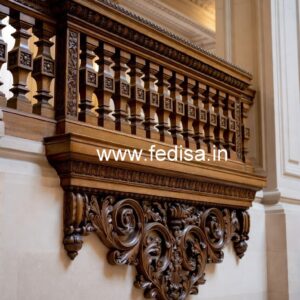 Premium Brass Wood Staircase Handrails No-3412