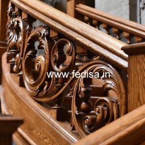 Luxury Brass Wood Railings with Elegant Finish No-3415