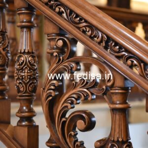 Stylish Brass Wood Stair Railings with Modern Look No-3423
