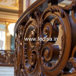 Luxury Brass Wood Balcony Safety Fence No-3424