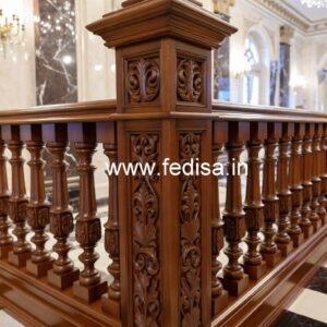 Modern Brass Wood Balcony Railings Collection No-3427