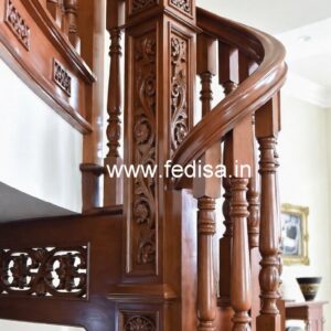 Elegant Brass Wood Staircase Interior Inspiration No-3428