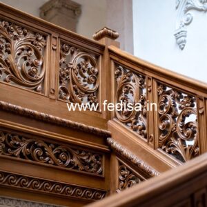Premium Brass Wood Balcony Handrails No-3430