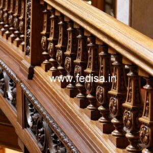 Premium Brass Wood Railings for Modern Villas No-3437
