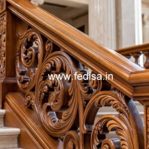 Luxury Brass Wood Handrails with Artistic Design No-3442