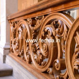 Premium Brass Wood Balcony Railings for Villas No-3448
