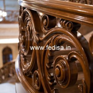 Brass Wood Staircase Banister for Modern Homes No-3451