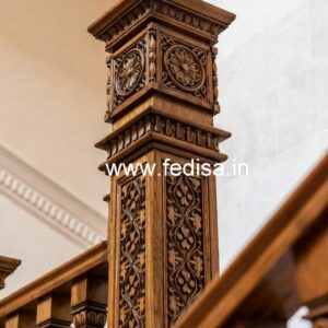 Elegant Brass Wood Railings for Staircase No-3453