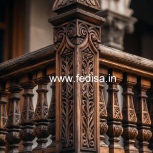 Premium Brass Wood Railings with LED Lights No-3457