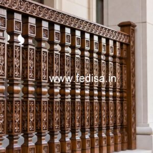 Stylish Brass Wood Staircase Side Railings No-3458