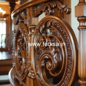 Elegant Brass Wood Fence for Balcony Design No-3459