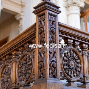 Luxury Brass Wood Staircase Handrails for Duplex No-3468