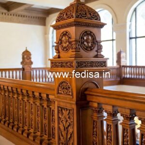Premium Brass Wood Balcony Fence Inspiration No-3473
