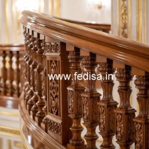 Stylish Brass Wood Staircase Decor Inspiration No-3480