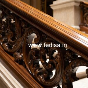 Premium Brass Wood Balcony Railings with Rich Finish No-3481
