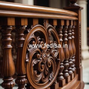 Modern Brass Wood Handrails for Stylish Homes No-3482