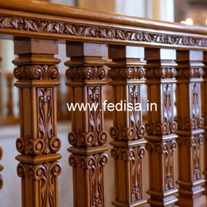 Decorative Brass Wood Staircase Collection for Villas No-3484