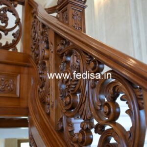 Premium Brass Wood Balcony Safety Fence Ideas No-3493