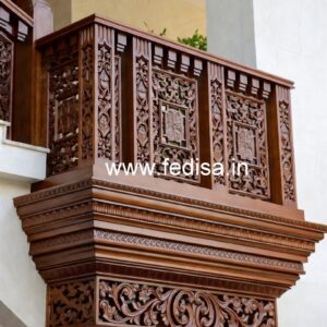 Elegant Brass Wood Railings with Artistic Look No-3499
