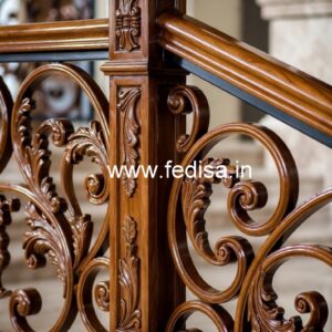 Stylish Brass Wood Handrail for Duplex Homes No-3502
