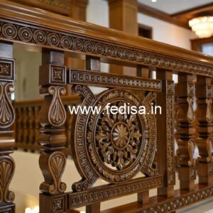 Premium Brass Wood Balcony Fence Trends No-3506
