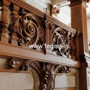 Stylish Brass Wood Railings for Villas No-3508