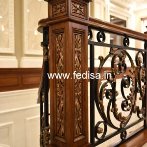 Modern Brass Wood Staircase Fence Inspiration No-3518