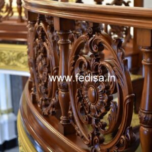 Stylish Brass Wood Handrails with Luxury Finish No-3519