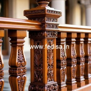 Premium Brass Wood Stair Railings for Duplex House No-3521