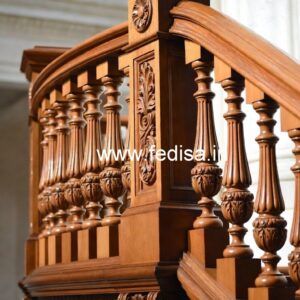 Luxury Brass Wood Staircase Side Railings No-3529