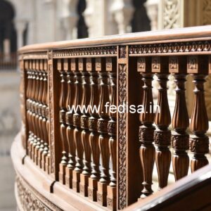 Stylish Brass Wood Balcony Safety Fence Collection No-3531
