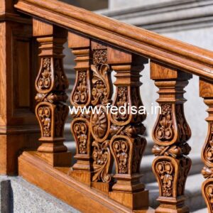 Luxury Brass Wood Staircase Collection for Villas No-3541