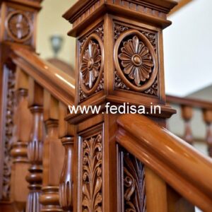 Modern Brass Wood Balcony Decor with LED Lights No-3542