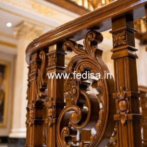 Stylish Brass Wood Fence with Artistic Touch No-3543