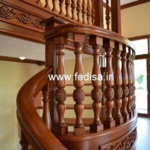 Decorative Brass Wood Handrails for Luxury Interiors No-3546
