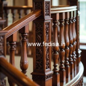 Luxury Brass Wood Balcony Railings with Modern Look No-3547
