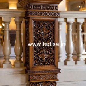 Stylish Brass Wood Fence for Luxury Villas No-3561