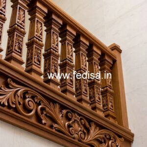 Premium Brass Wood Staircase Design for Villas No-3569