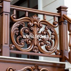 Modern Brass Wood Railings for Elegant Interiors No-3572