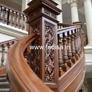 Elegant Brass Wood Balcony Safety Railings Collection No-3574
