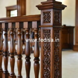 Premium Brass Wood Balcony Fence Design Trends No-3581