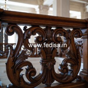 Modern Brass Wood Fence Collection for Villas No-3584