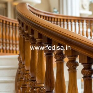 Luxury Brass Wood Staircase Fence with Glass No-3589