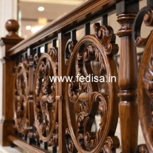 Premium Brass Wood Staircase Railings with Elegant Finish No-3593