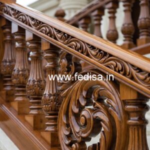 Stylish Brass Wood Staircase Collection for Homes No-3597