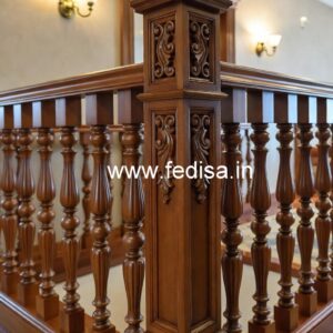 Elegant Brass Wood Handrail Design Inspiration No-3598
